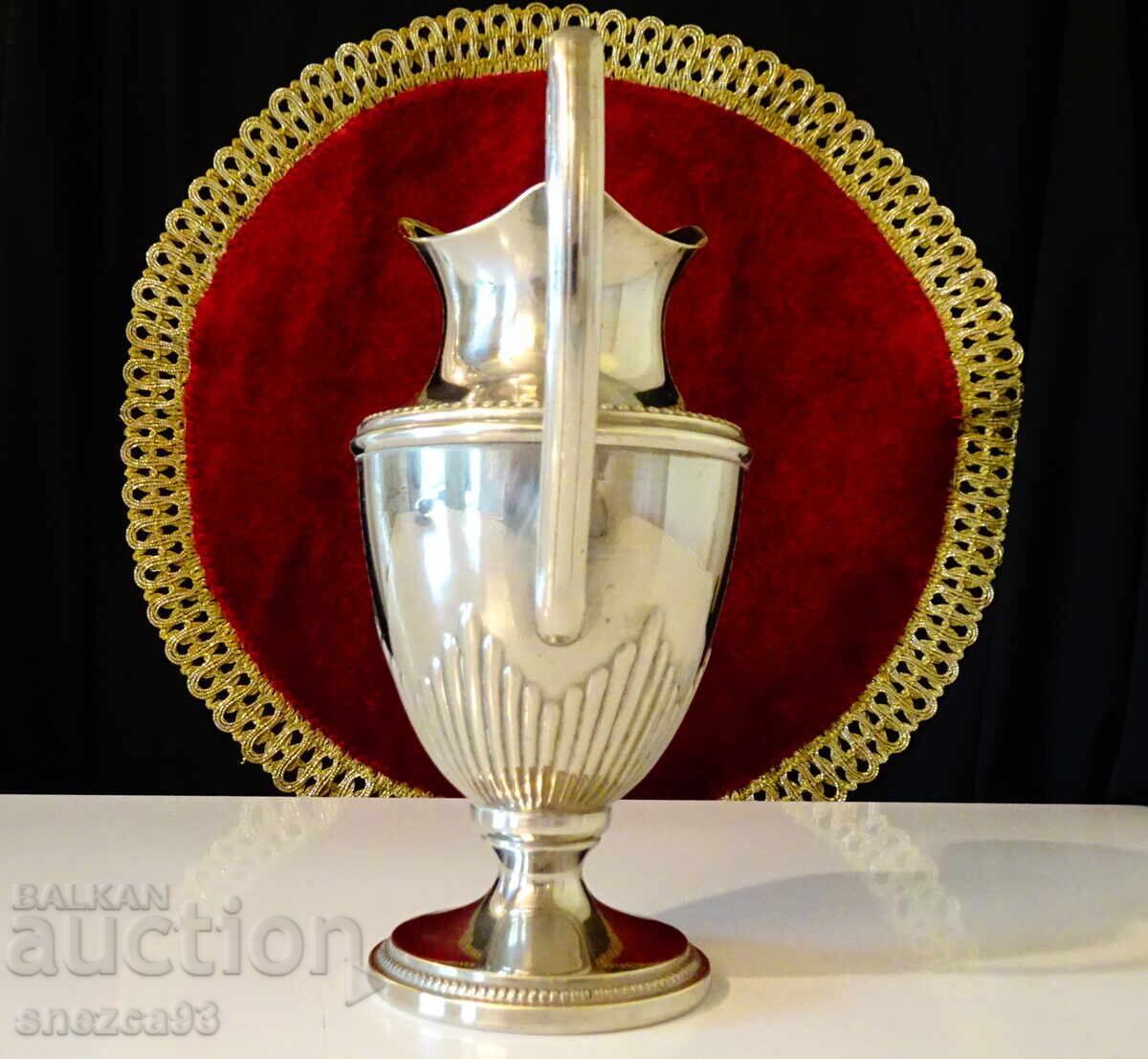 Доставка на Посребрена кана за ракия,вино,стил Ампир.