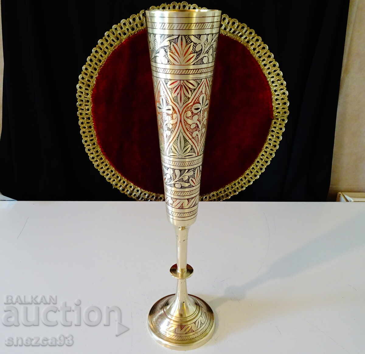 Χάλκινο ποτήρι, ποτήρι κρασιού 30 εκ., 350 ml., κυψελωτό σμάλτο