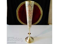 Pahar de bronz, cupă de vin 30 cm, 350 ml, email celular