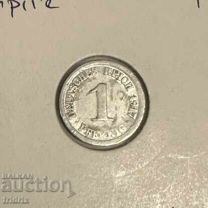 Germany Empire 1 pfennig 1917 F