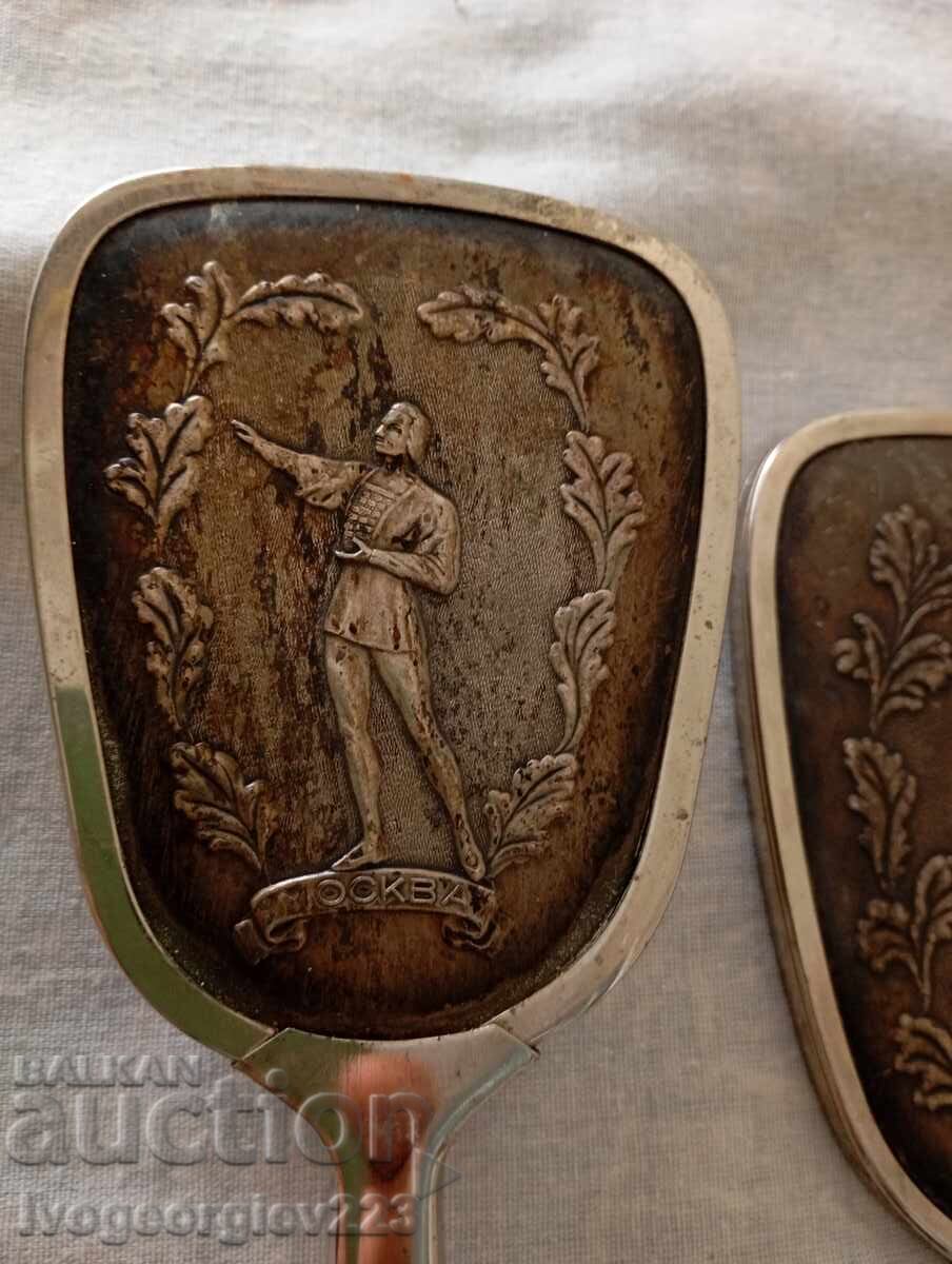 Αντίκα καθρέφτης και βούρτσα - 5