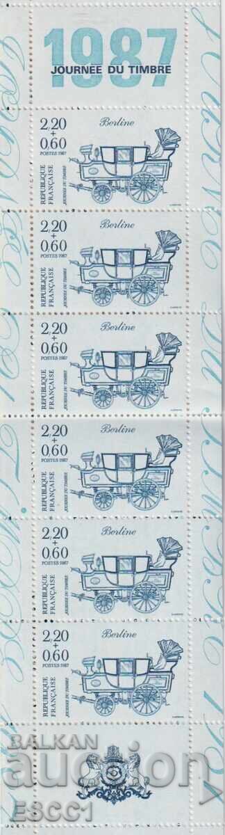 Καθαρό γραμματόσημο σε καρτέλα Ημέρα γραμματοσήμου Καρέτα 1987 από Γαλλία