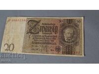 1929 German Banknote 20 Mark