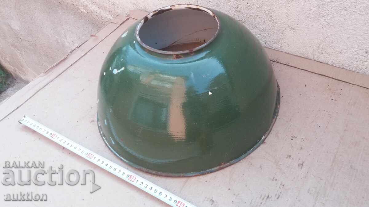 Auction  MASSIVE ENAMELED FLOOR LAMP - INDUSTRIAL LAMP