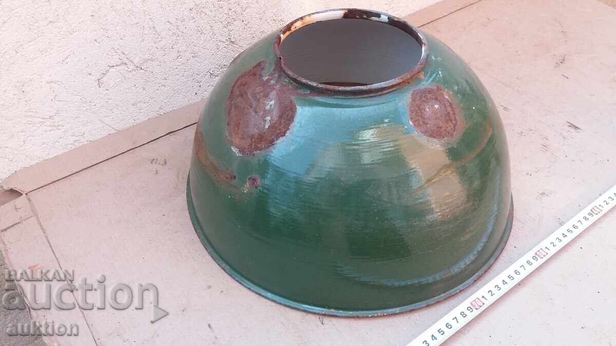 Auction  MASSIVE ENAMELED FLOOR LAMP - INDUSTRIAL LAMP