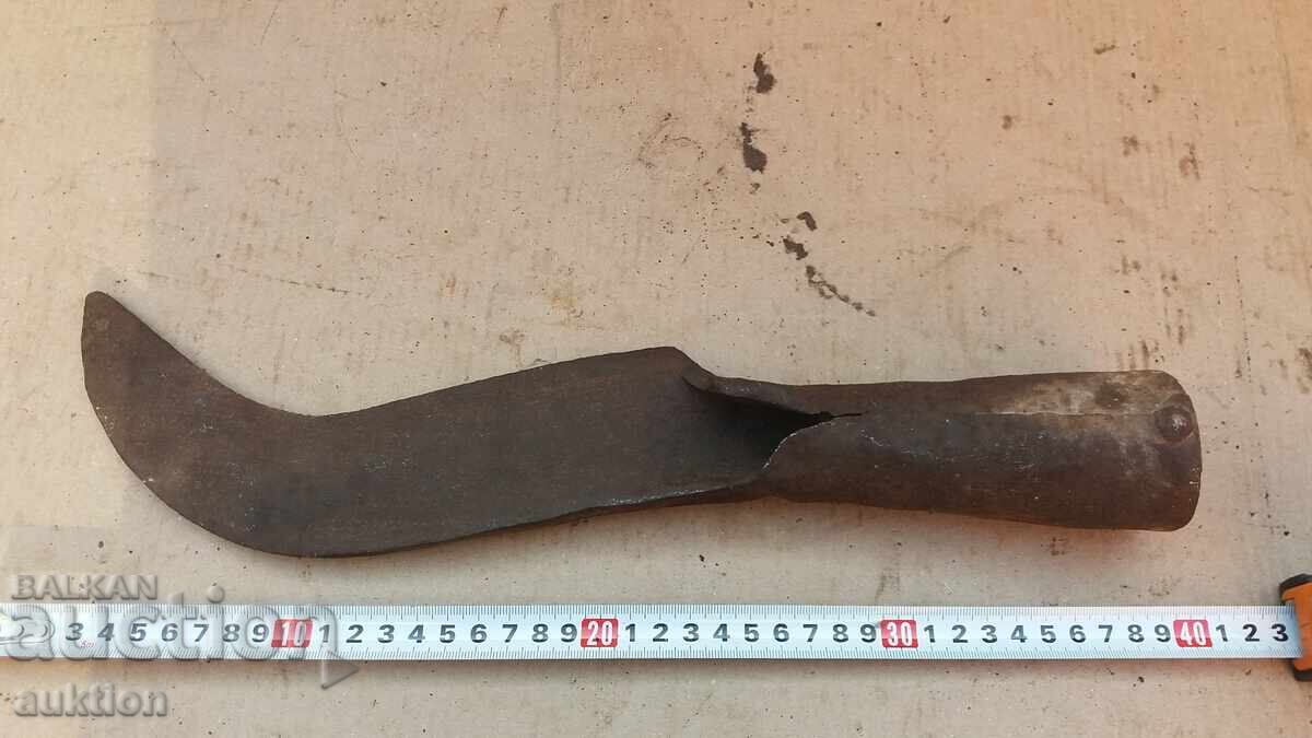 Παλαιό χειροποίητο σφυρήλατο δρεπάνι, σφυρήλατο σίδερο, μαχαίρι, μαχαίρι - 5