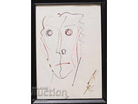 Atanas Kotsev (1957 - ) watercolor painting Portrait 1994