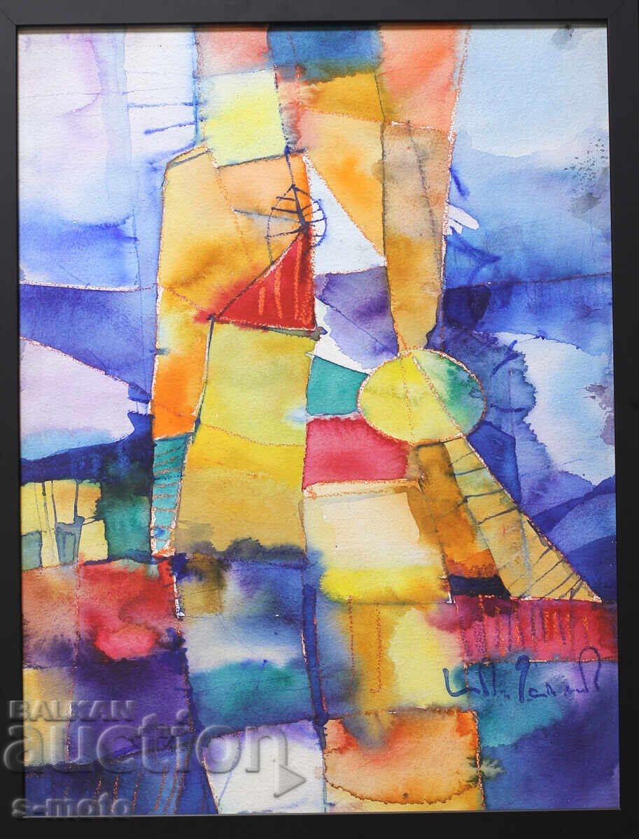Vladimir Zapryanov, watercolor painting, abstract landscape with price 800.00 BGN | € 409.03