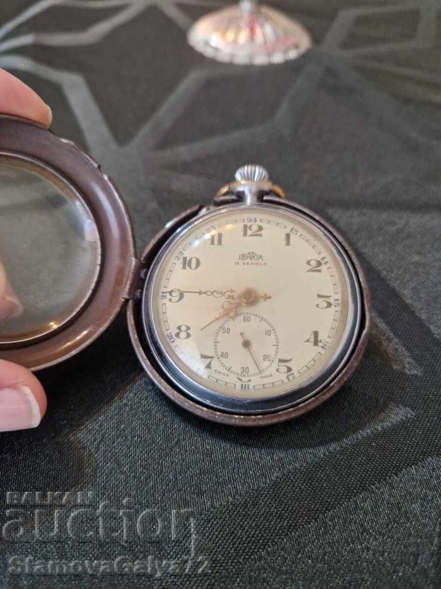 Rare collectible Swiss pocket watch Ibaria - 7