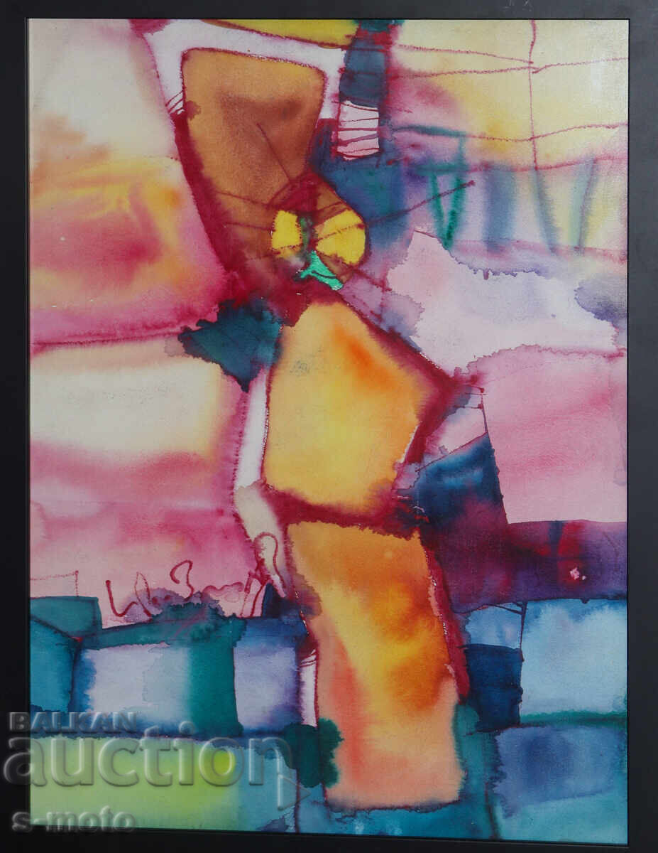 Auction  Vladimir Zapryanov, watercolor painting, abstract composition