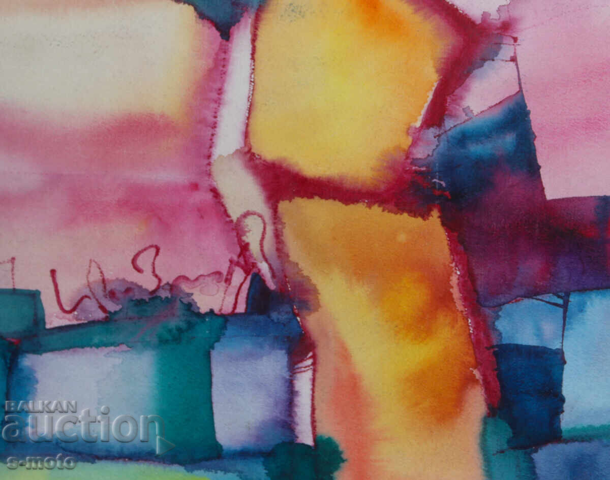 Vladimir Zapryanov, watercolor painting, abstract composition - 6