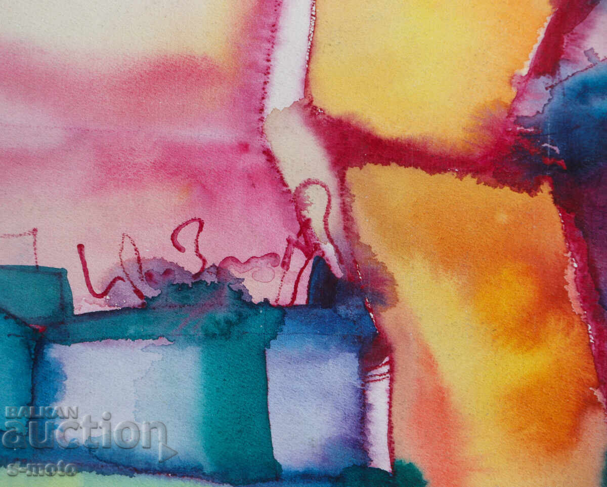Vladimir Zapryanov, watercolor painting, abstract composition - 7