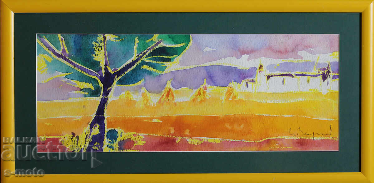 Vladimir Zapryanov, watercolor painting, abstract landscape