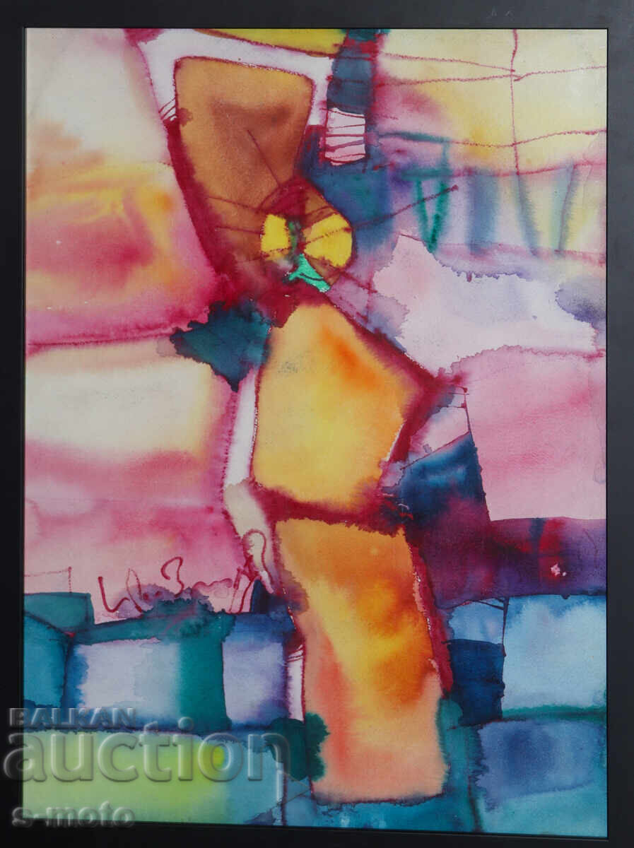 Vladimir Zapryanov, watercolor painting, abstract composition