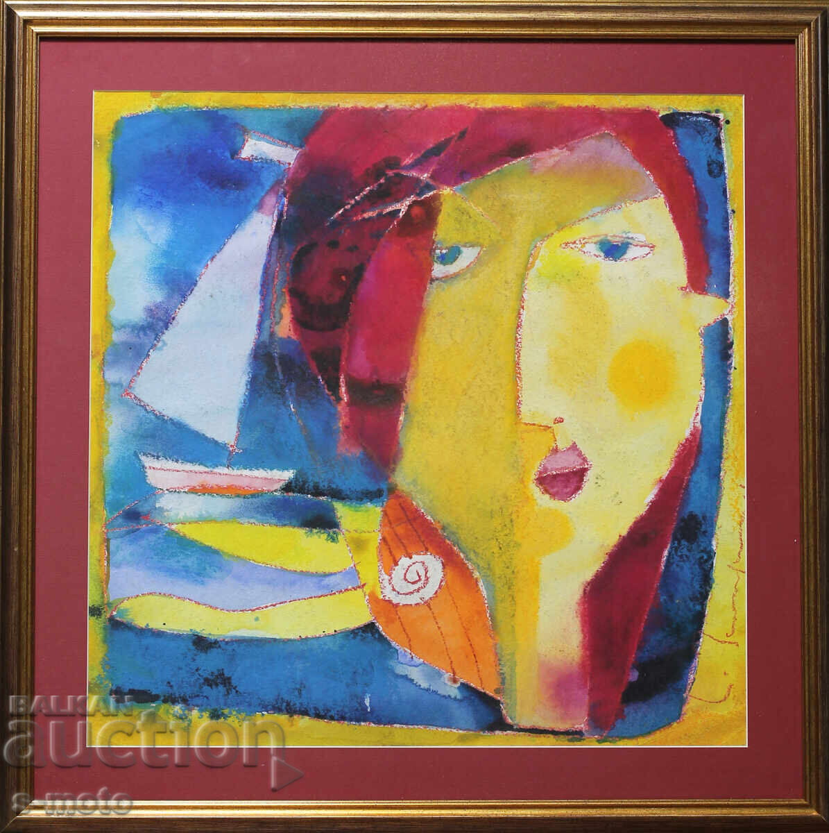 Vladimir Zapryanov, watercolor painting, abstract portrait - 5