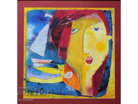 Vladimir Zapryanov, watercolor painting, abstract portrait