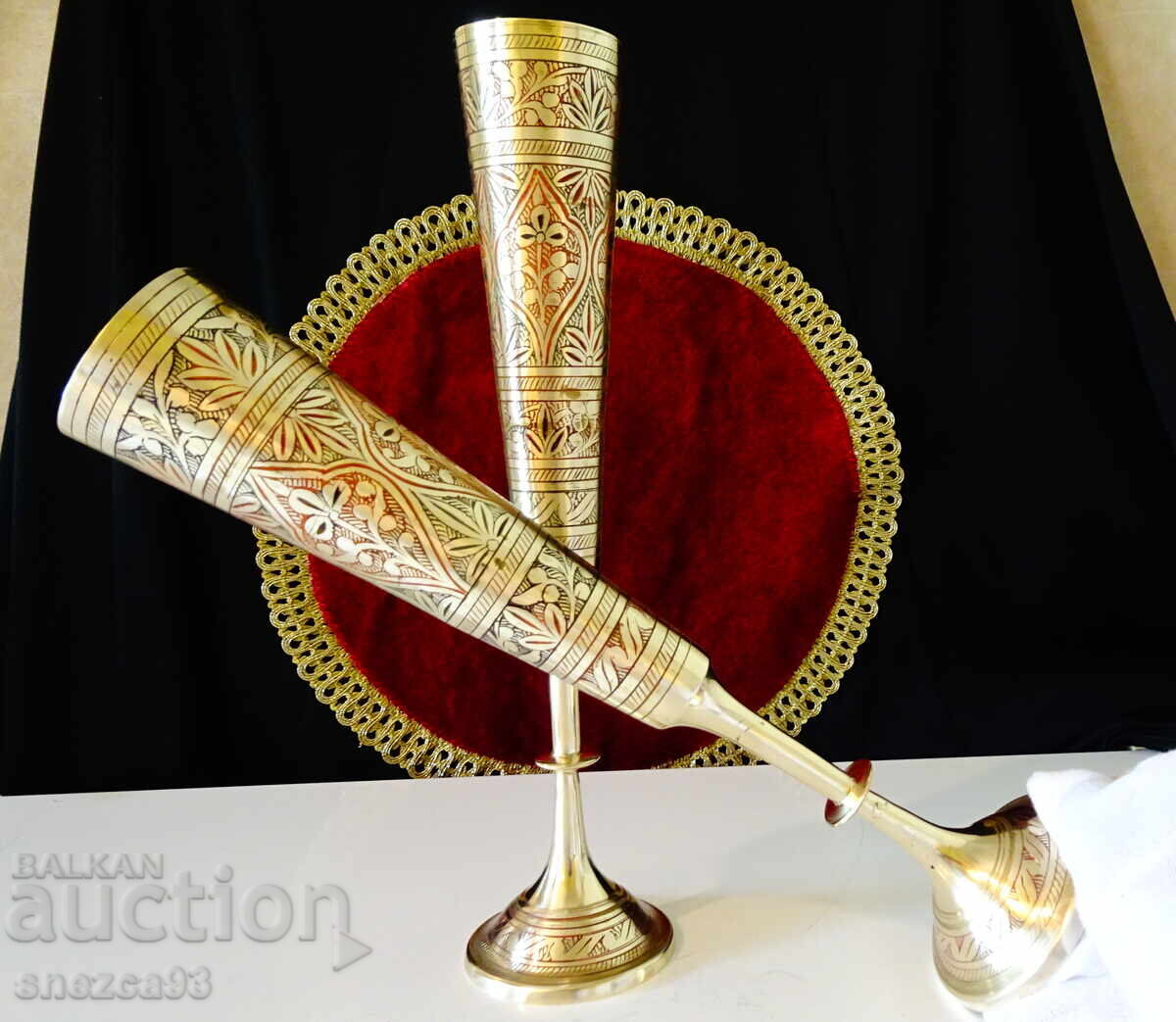 Two bronze wine cups 30 cm, 350 ml, cellular enamel - 6