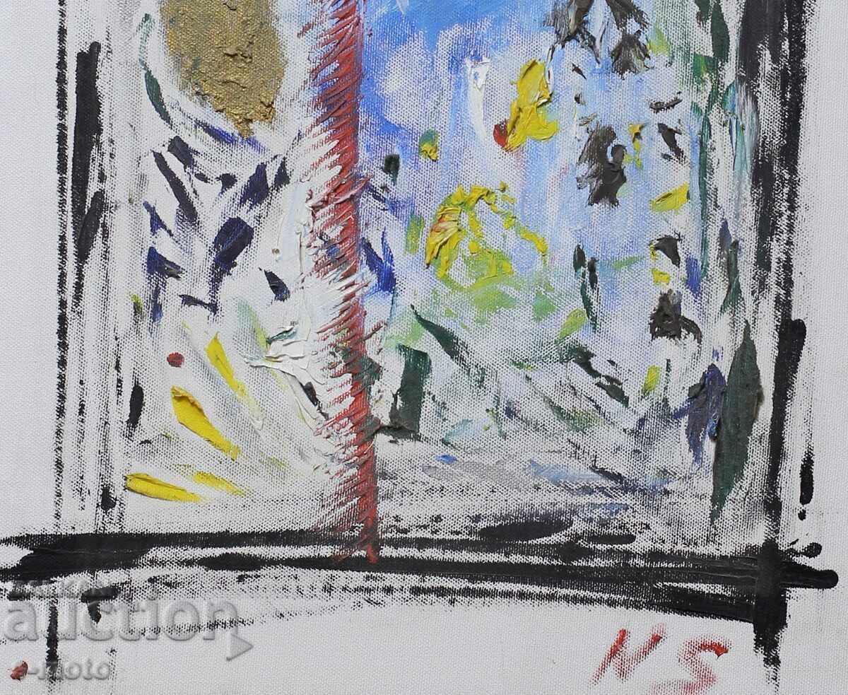 Nikolai Sotirov (1956 - ) tablou abstract, ulei pe pânză - 6 Nikolai Sotirov (1956 - ) tablou abstract, ulei pe pânză - 6