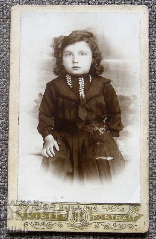 Παλιά οικογενειακή φωτογραφία παιδική φωτογραφία σκληρό χαρτόνι