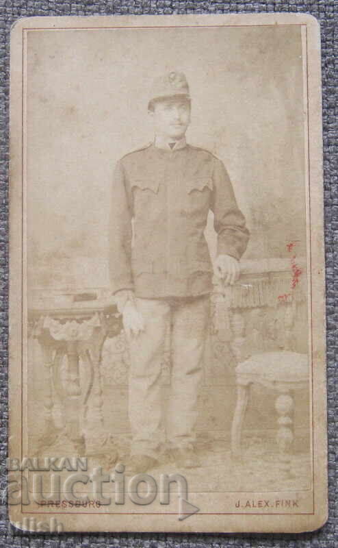 Παλιά στρατιωτική φωτογραφία σε σκληρό χαρτόνι Τσεχοσλοβακία