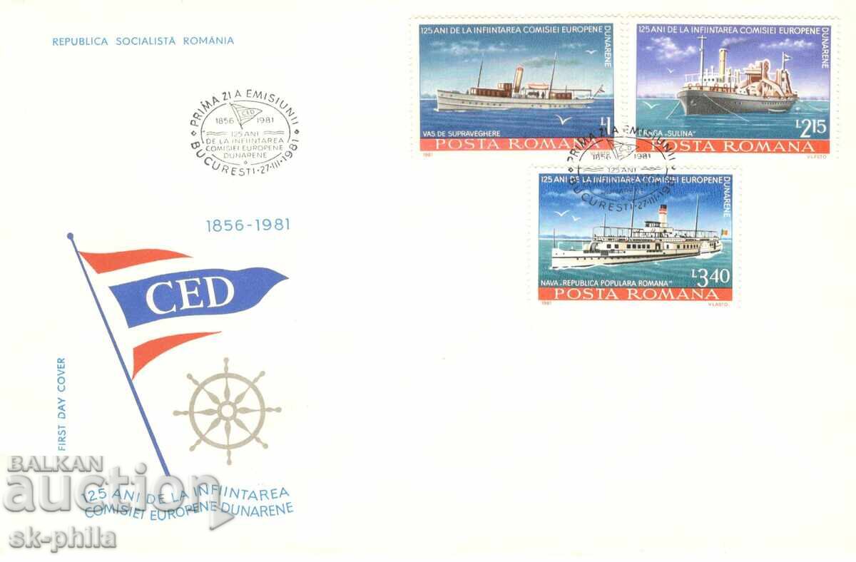 Φάκελος - ΠΔΔ - Δουνάβης Επιτροπή - 3 γραμματόσημα