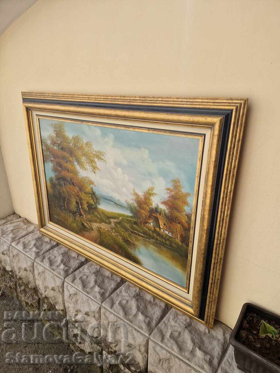 Frumoasă pictură antică mare în ulei pe pânză - 7 Frumoasă pictură antică mare în ulei pe pânză - 7