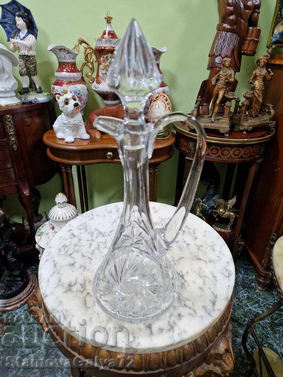 Licitație Unică carafă antică din cristal Boemia