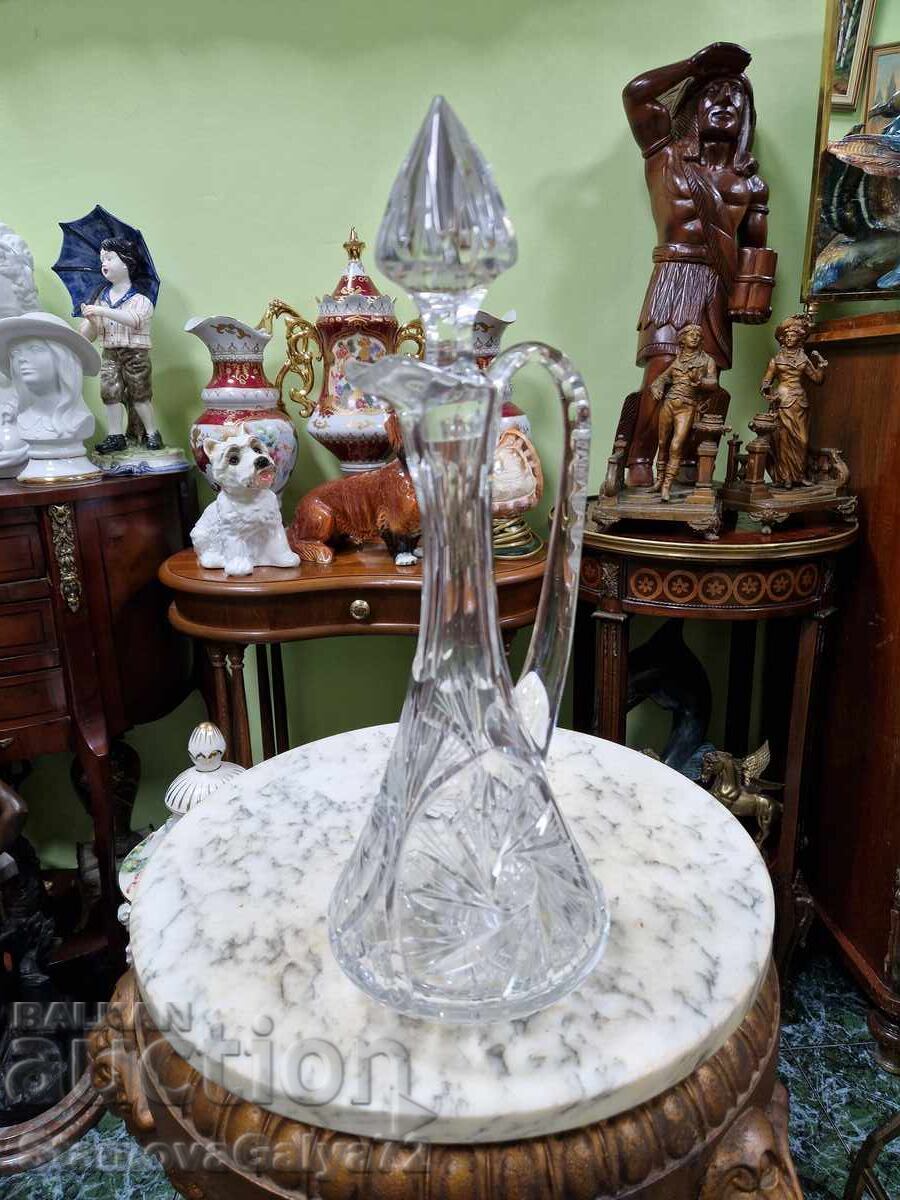 Livrarea Unică carafă antică din cristal Boemia