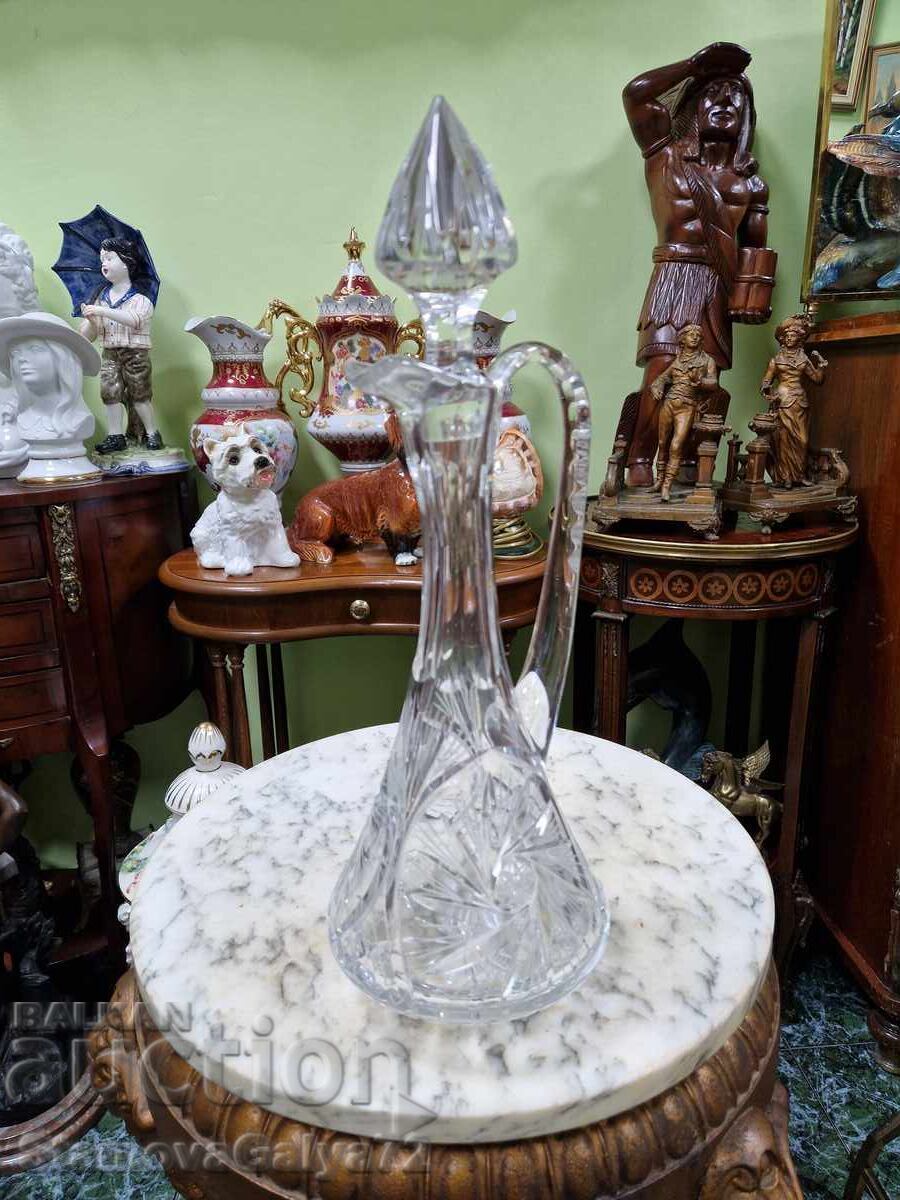 Livrarea Unică carafă antică din cristal Boemia