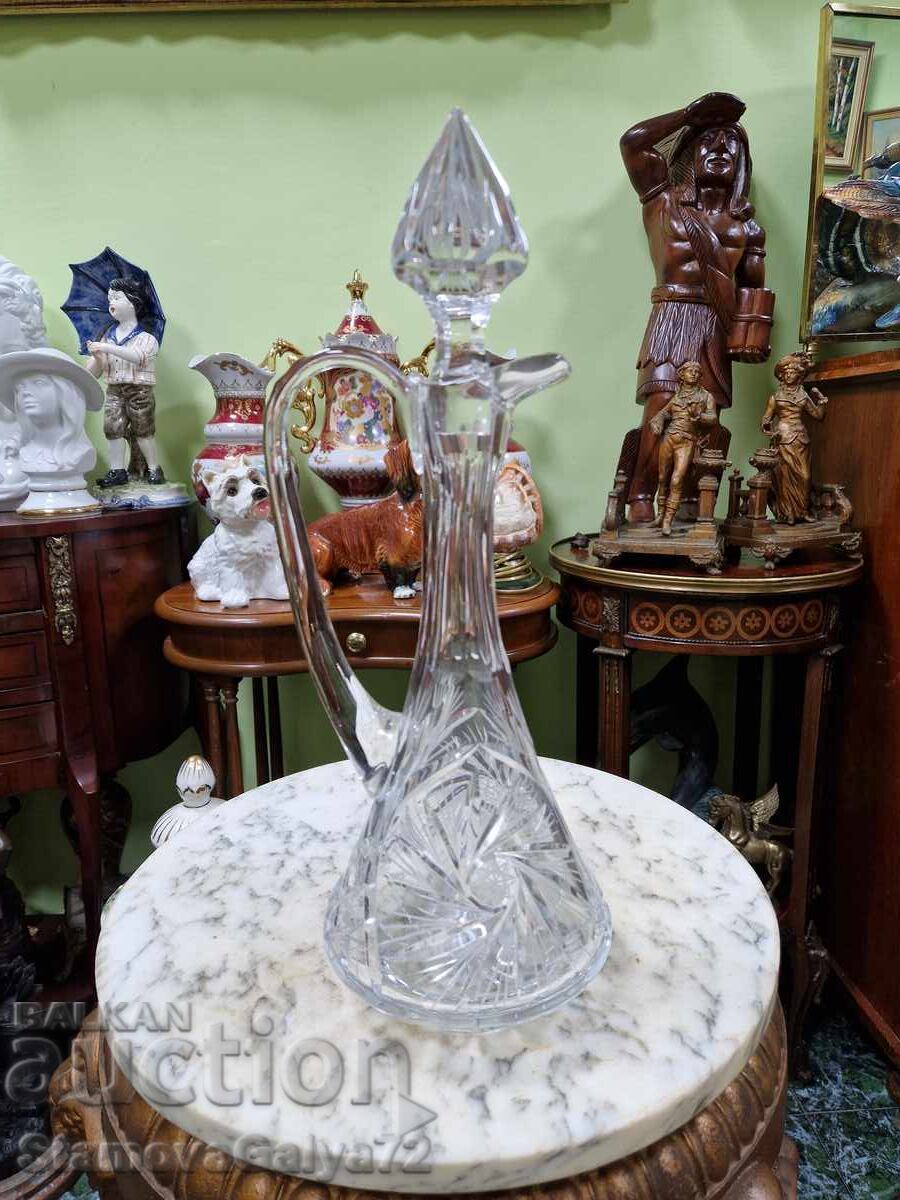 Unică carafă antică din cristal Boemia - 6
