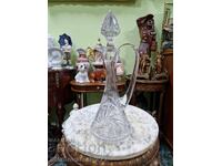 Уникална антикварна кристална гарафа Бохемия