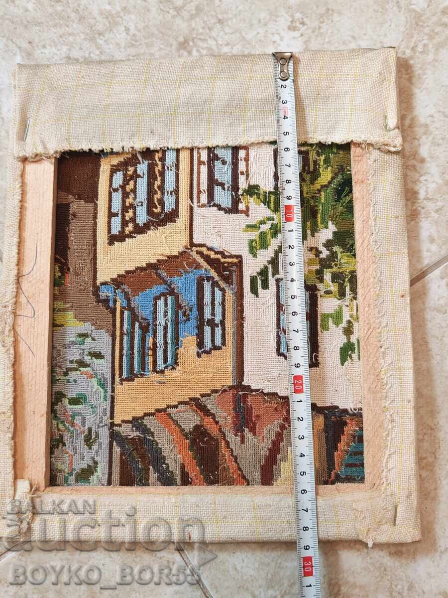 Αρχαίο Γκομπλέν με υποπλαίσιο Αναγεννησιακό Σπίτι 29/24 εκ με τιμή 57.00 BGN | € 29.14