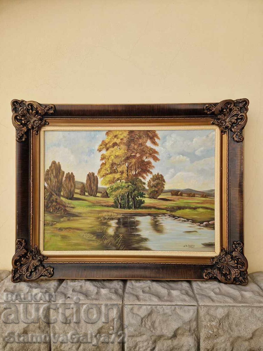 Υπέροχος αντίκα ολλανδικός πίνακας ζωγραφικής λάδι σε καμβά με τιμή 296.00 BGN | € 151.34