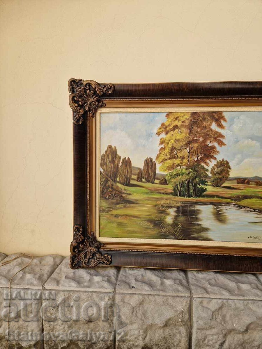 Υπέροχος αντίκα ολλανδικός πίνακας ζωγραφικής λάδι σε καμβά - 5