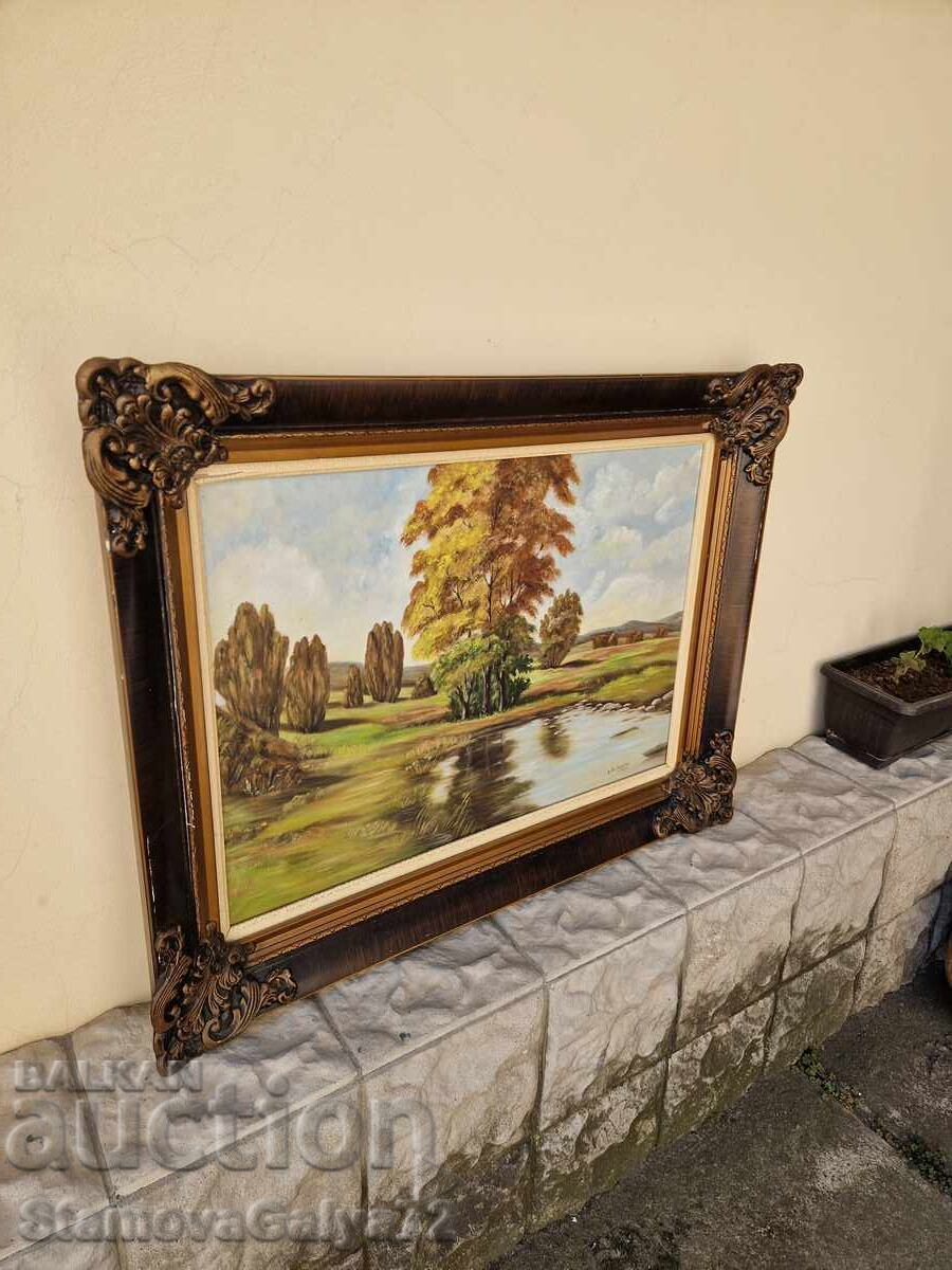 Υπέροχος αντίκα ολλανδικός πίνακας ζωγραφικής λάδι σε καμβά - 6