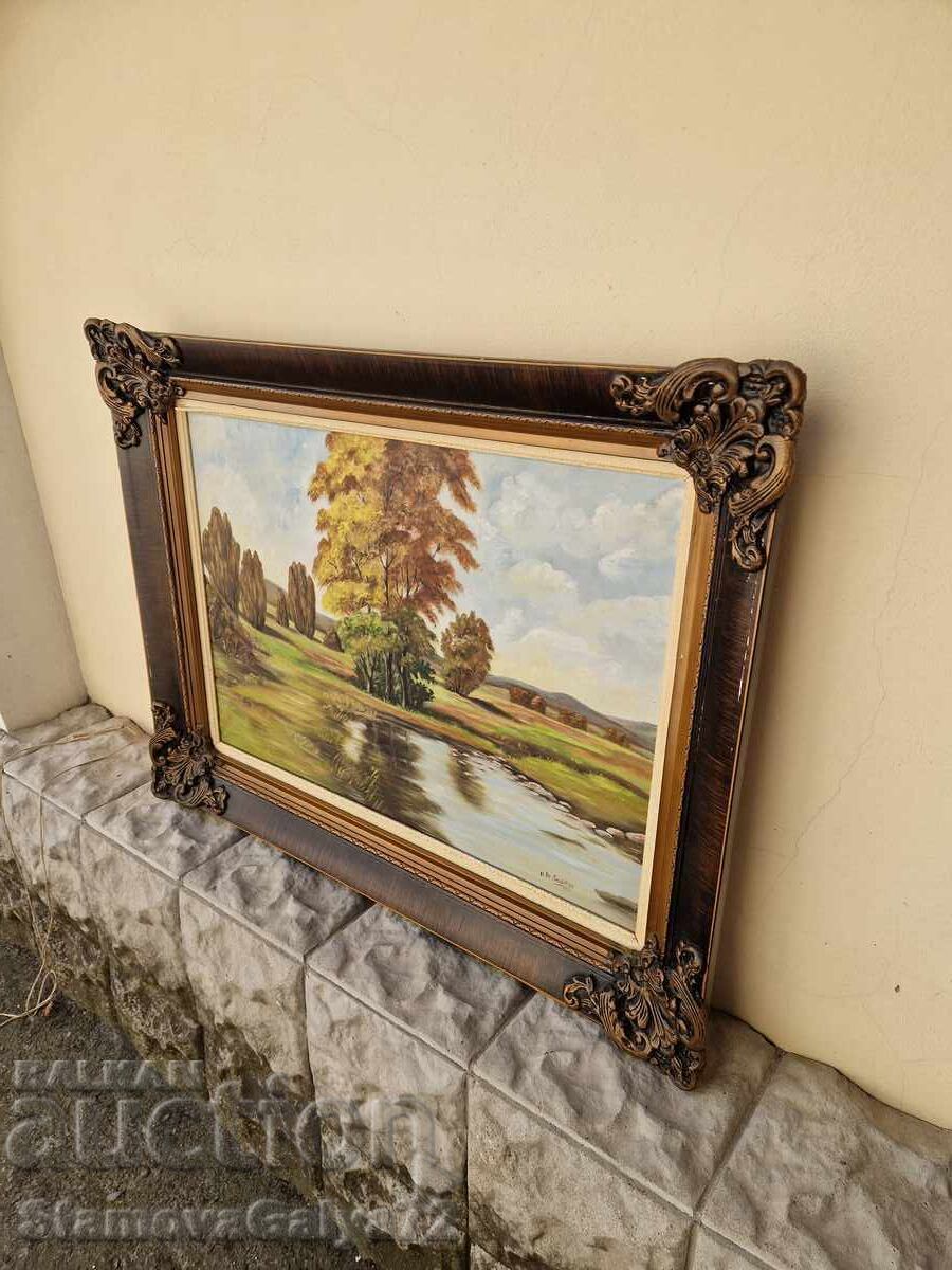 Υπέροχος αντίκα ολλανδικός πίνακας ζωγραφικής λάδι σε καμβά - 7