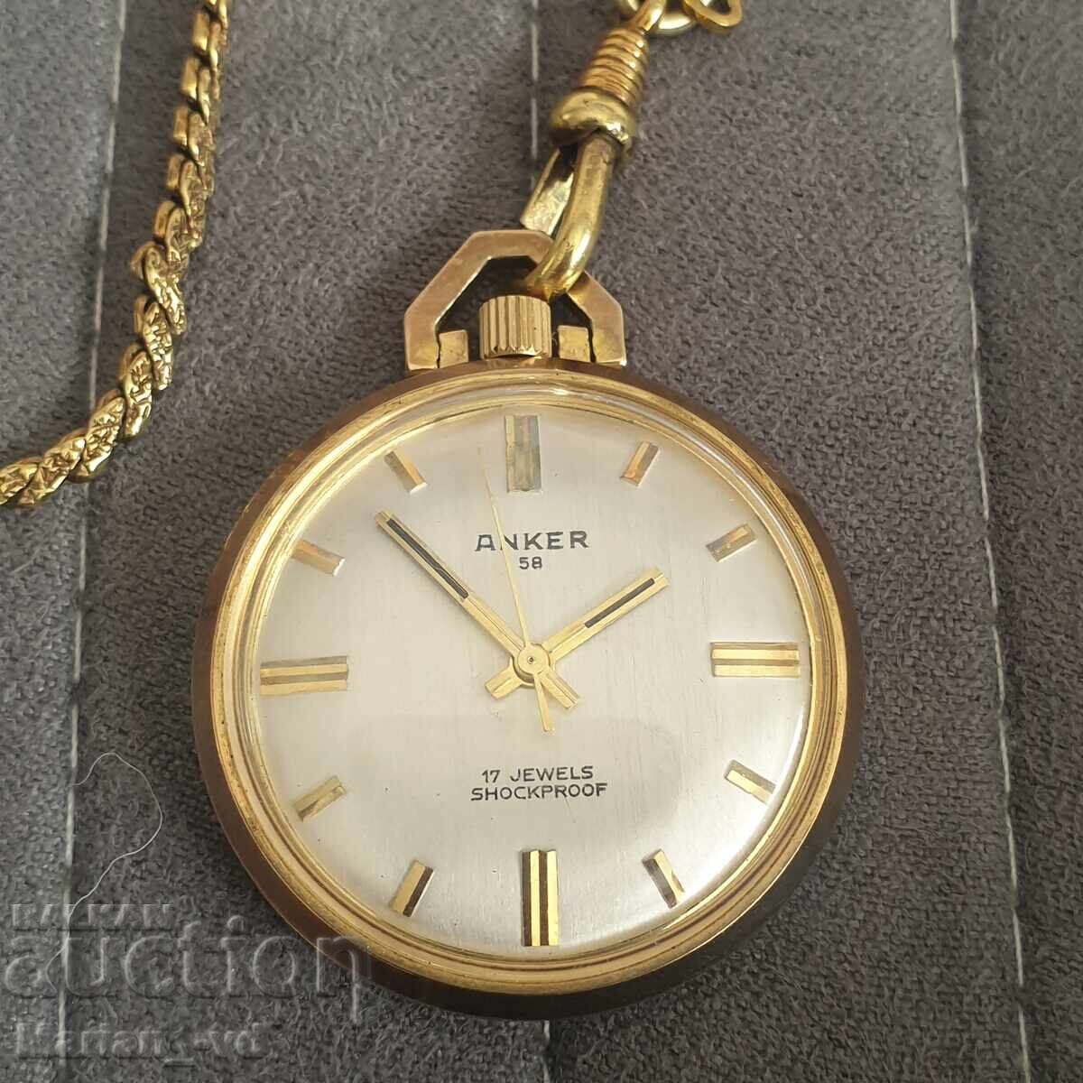 Licitație Ceas de buzunar ANKER placat cu aur