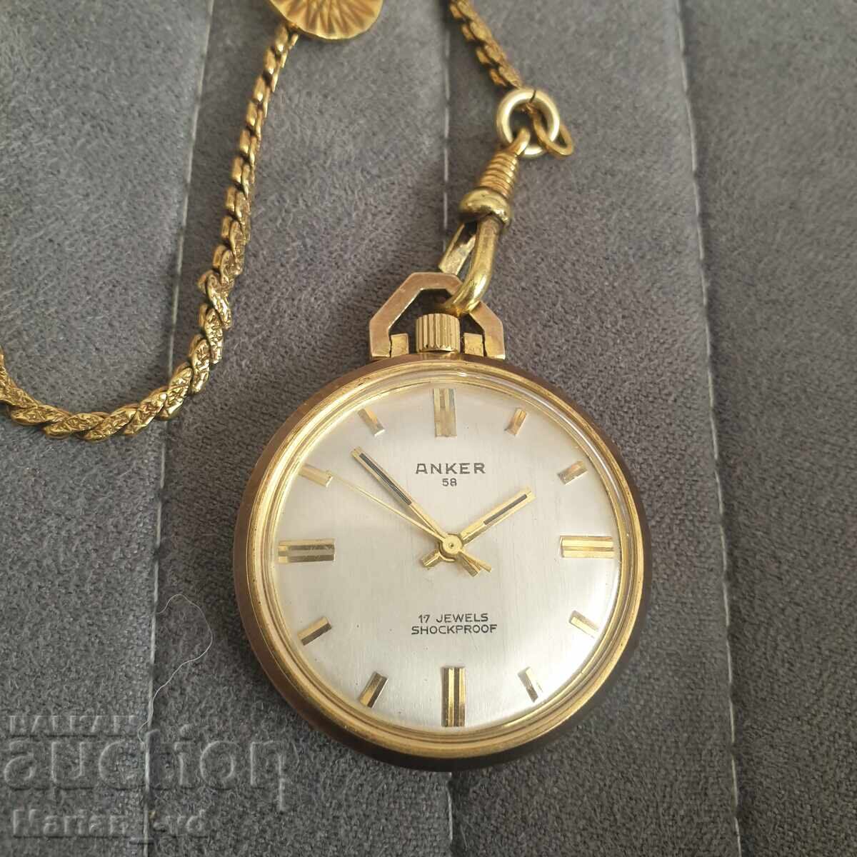 Ceas de buzunar ANKER placat cu aur
