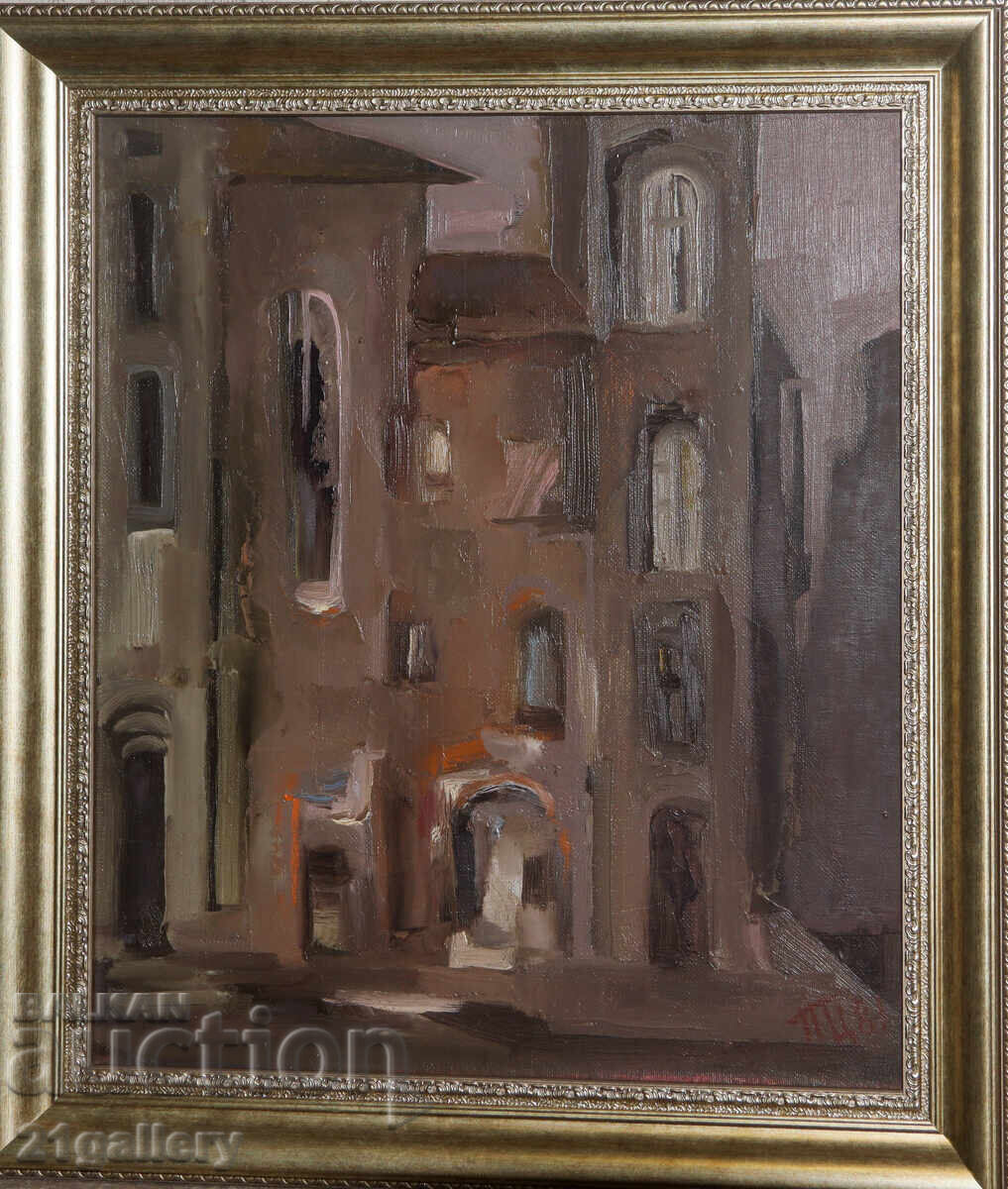 P. Țanov / Uleiuri, peisaj urban 1981 P. Țanov / Uleiuri, peisaj urban 1981