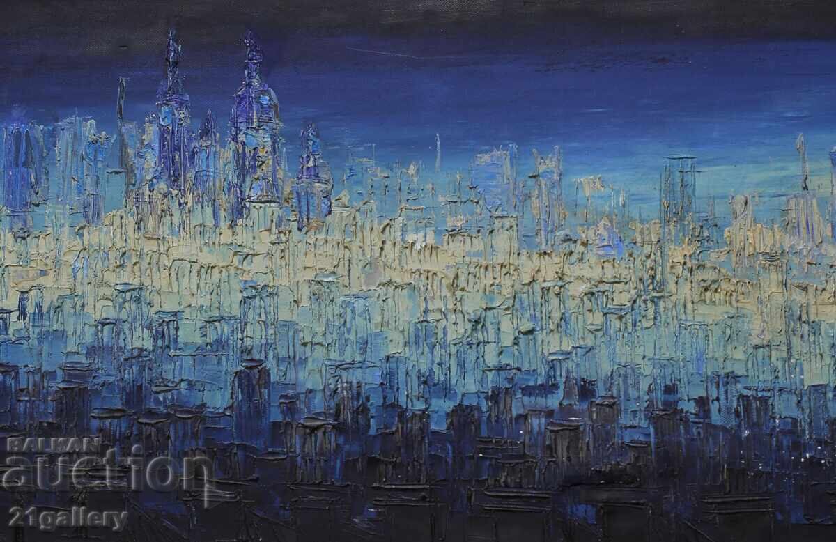 Παράδοση Ελαιογραφίες, αστικό τοπίο "Παρίσι" 1983