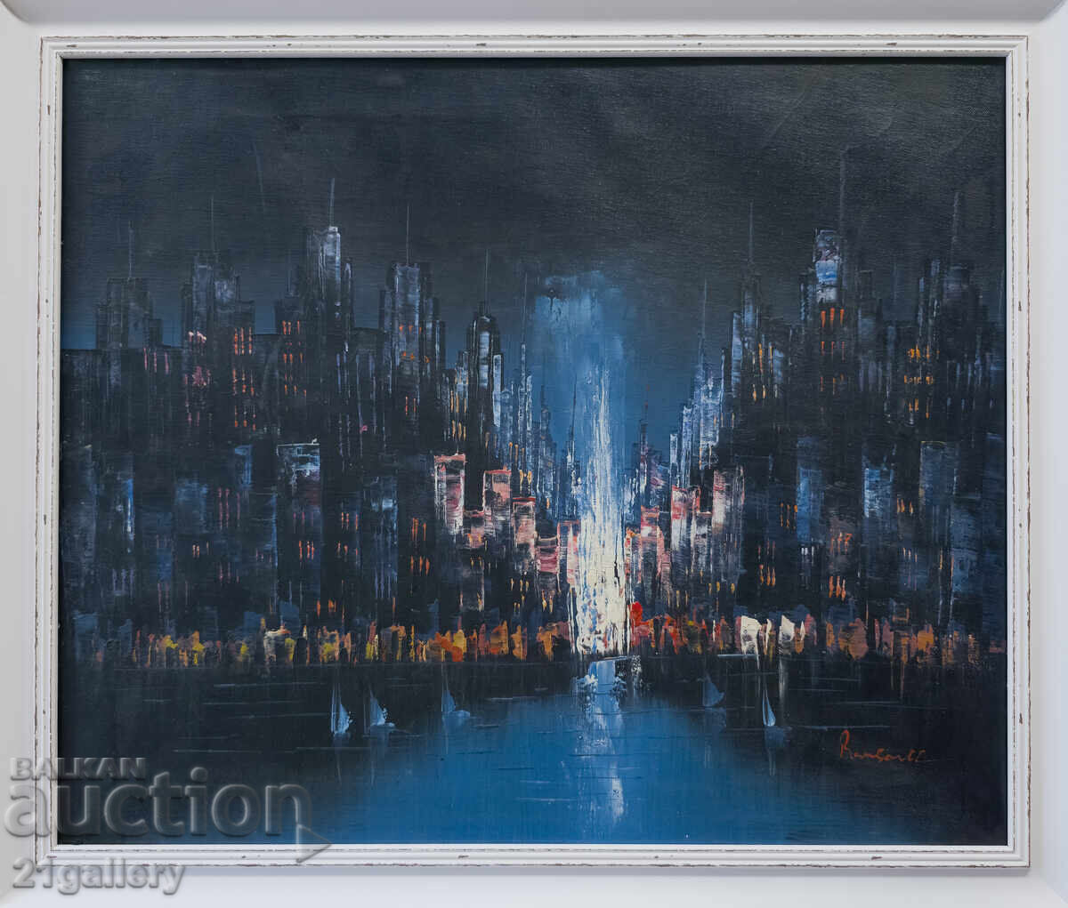 Маслени бои, нощен пейзаж с цена 500.00 лв. | € 255.65