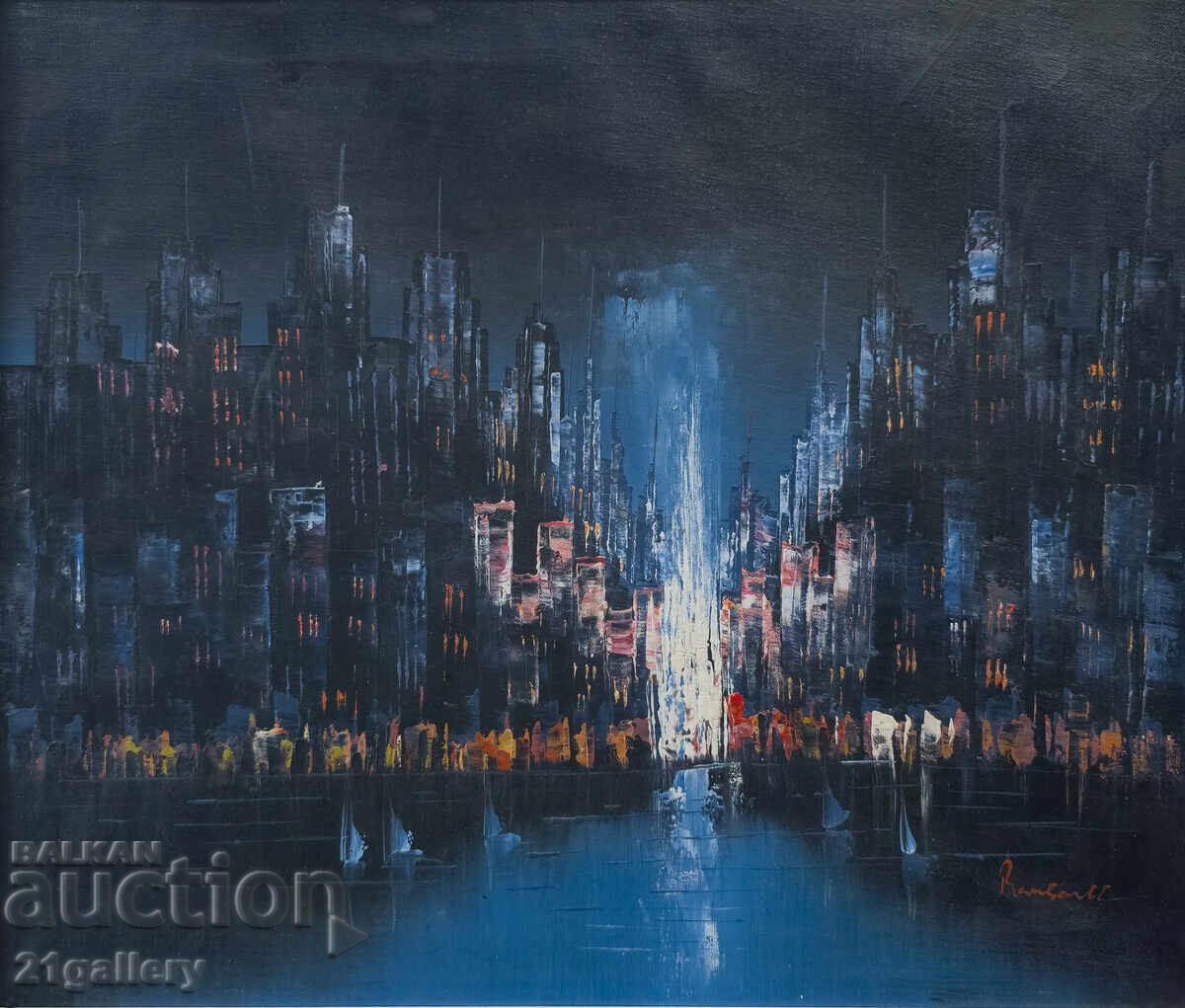 Аукцион Маслени бои, нощен пейзаж