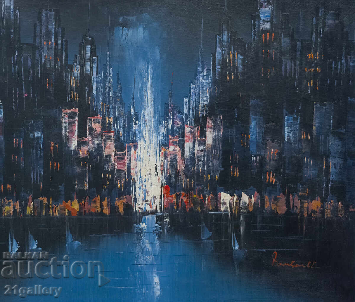 Маслени бои, нощен пейзаж - 5