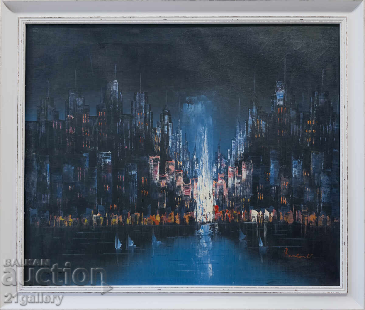 Маслени бои, нощен пейзаж