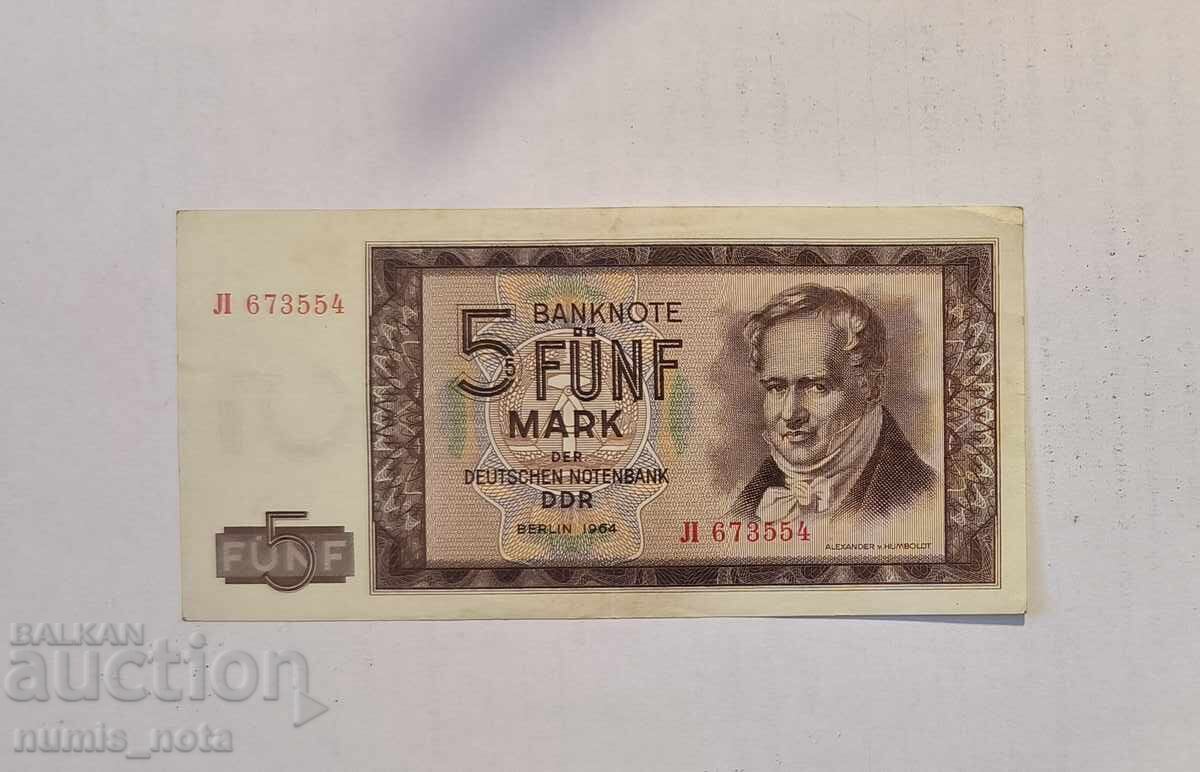 Γερμανία Ανατολική Γερμανία 5 μάρκα 1964