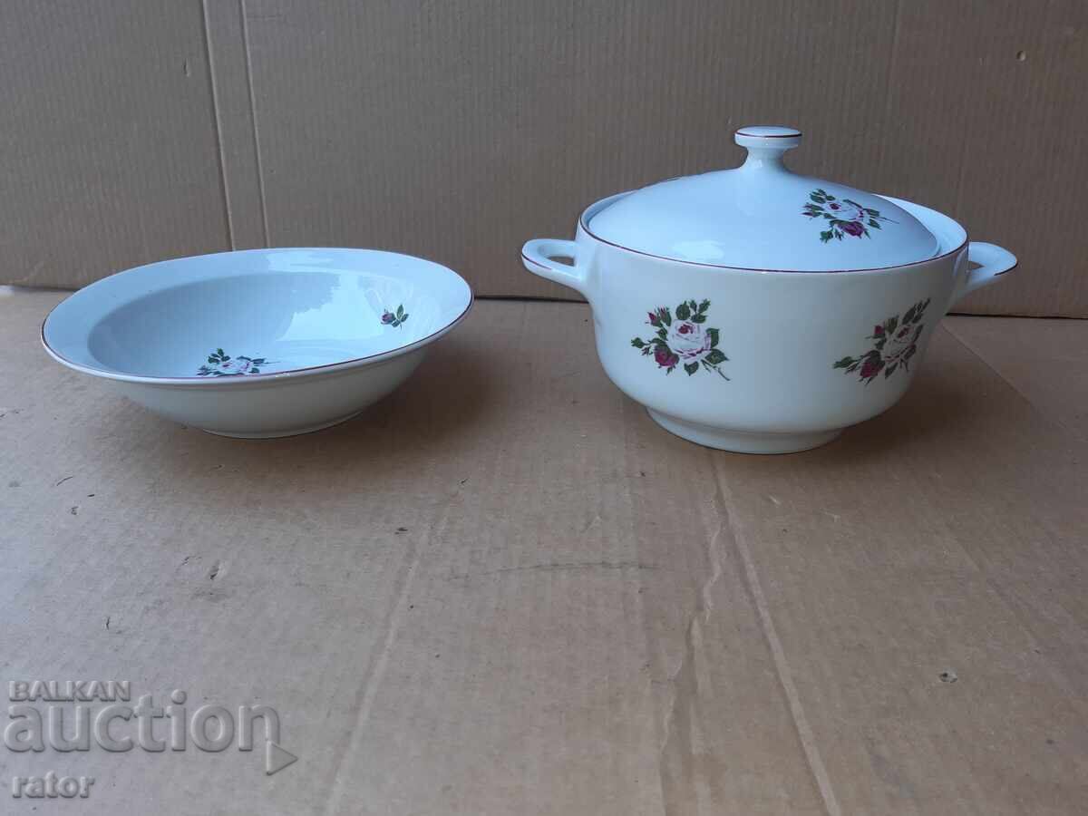 Πορσελάνινη σούπα και σαλατιέρα ΚΙΤΚΑ - Νόβι Παζάρ με τιμή 20.00 BGN | € 10.23