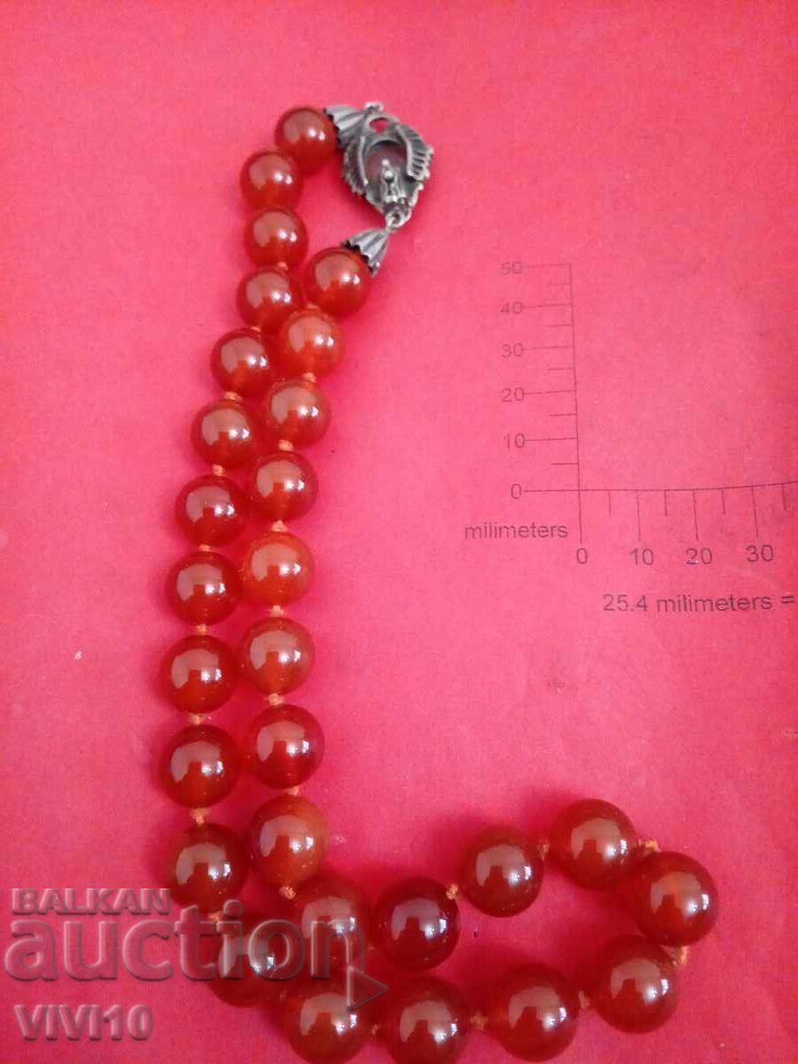 Старинно колие от карнеол със сребро