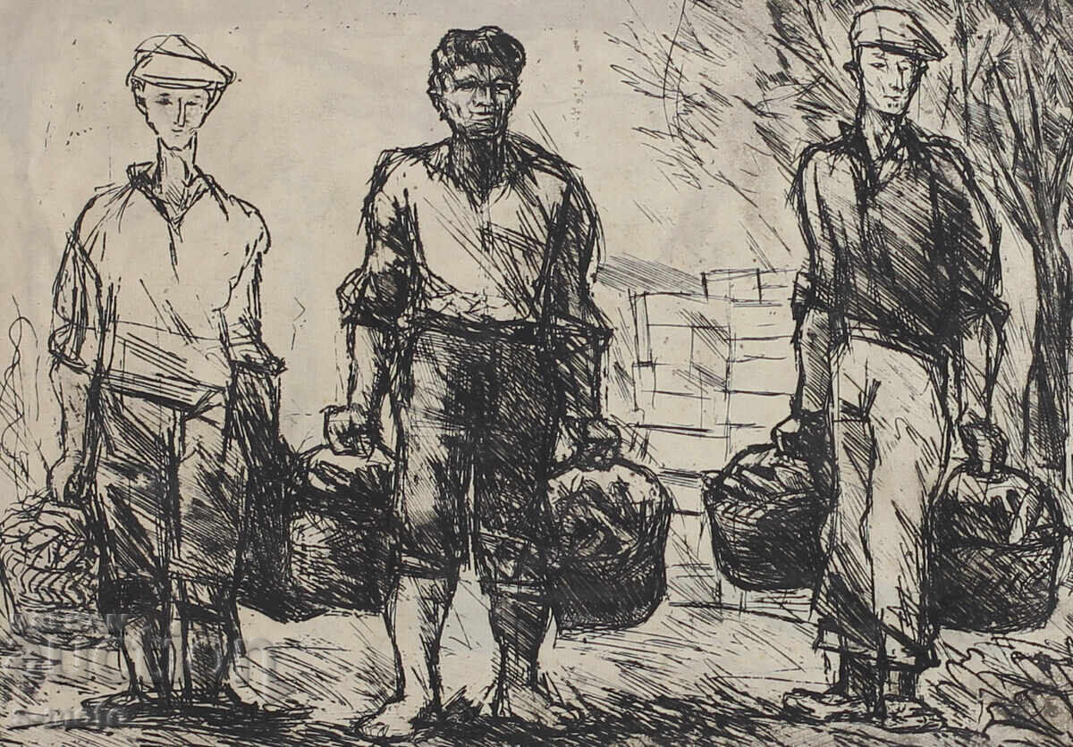 Licitație Grafică, gravură compoziție figurativă