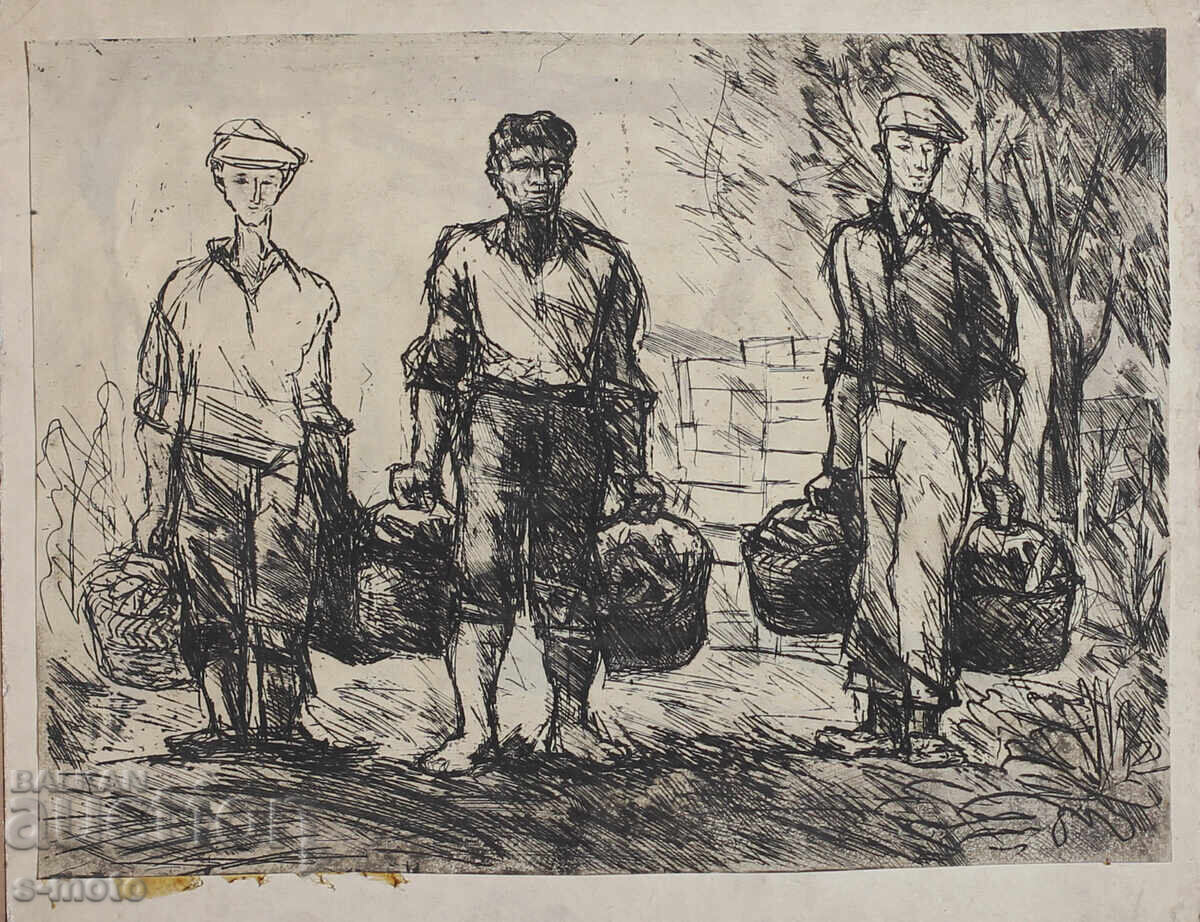 Livrarea Grafică, gravură compoziție figurativă