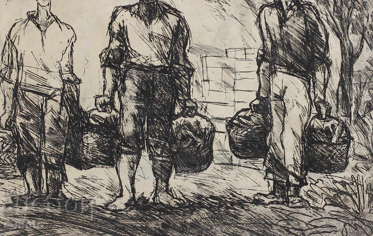 Grafică, gravură compoziție figurativă - 5